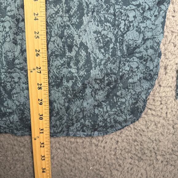 John Varvatos Shirt Mens 2XL Blue Geometric Abstract Lightweight Sheer - Picture 9 of 12